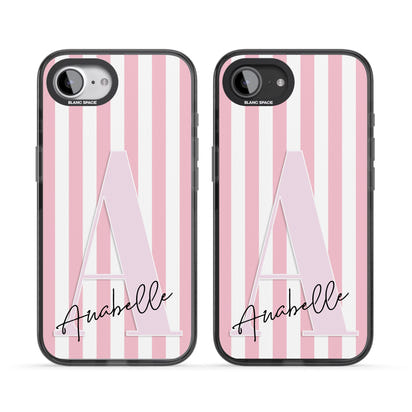Personalised Pink Stripes & Monogram