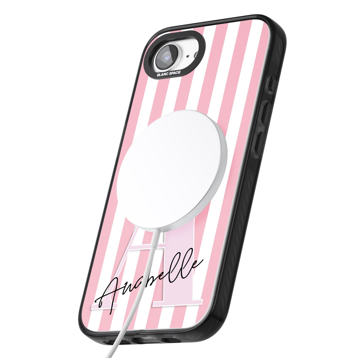 Personalised Pink Stripes & Monogram