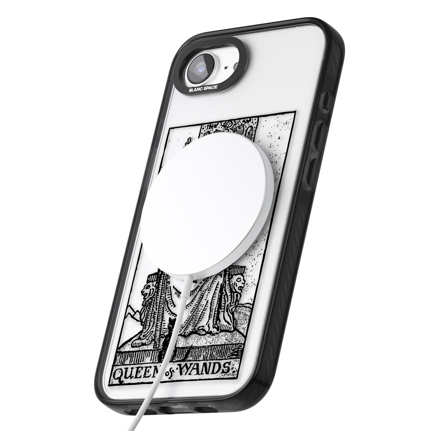 Personalisierte Tarotkarte „Königin der Stäbe“ (transparent)