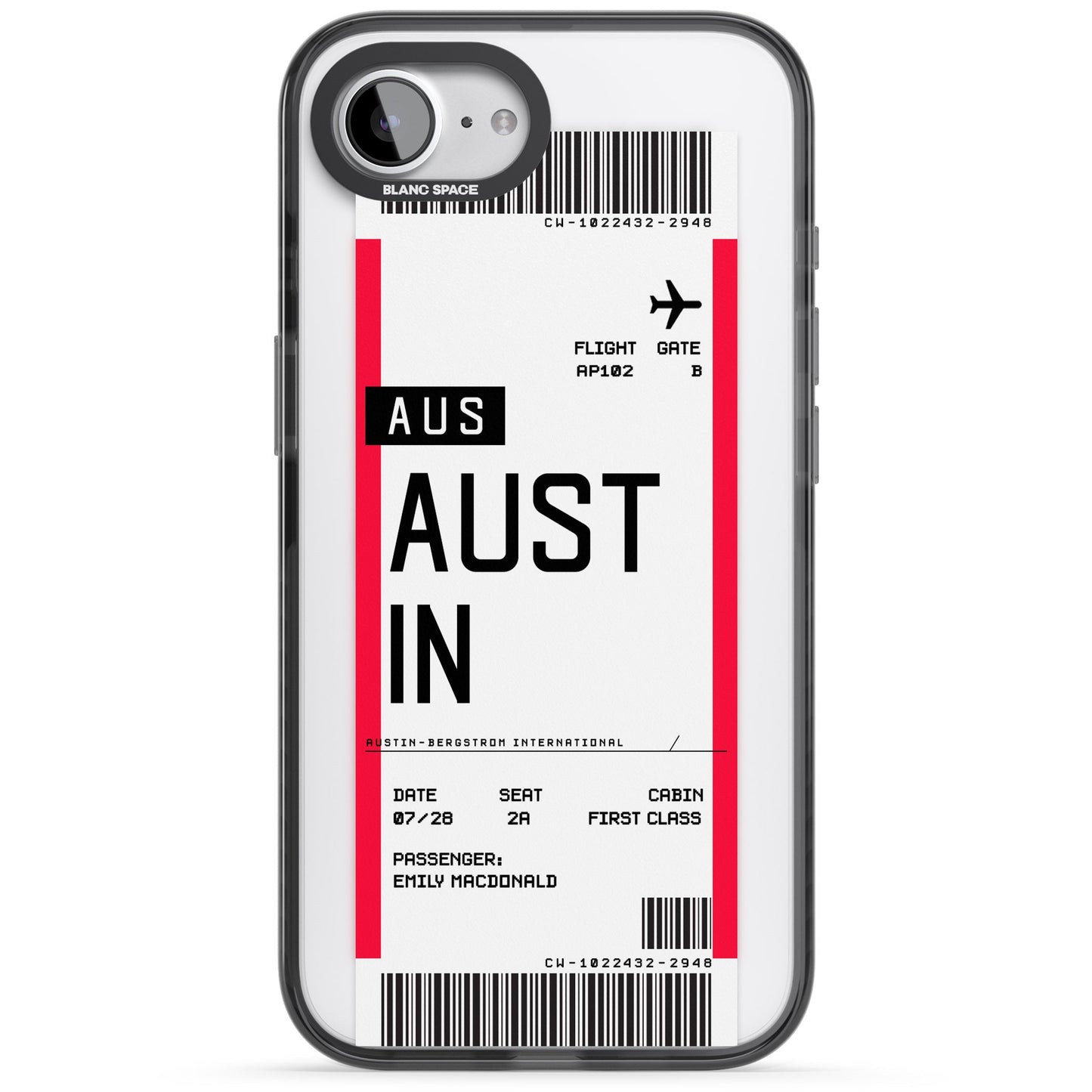 Personalised Austin Boarding Pass