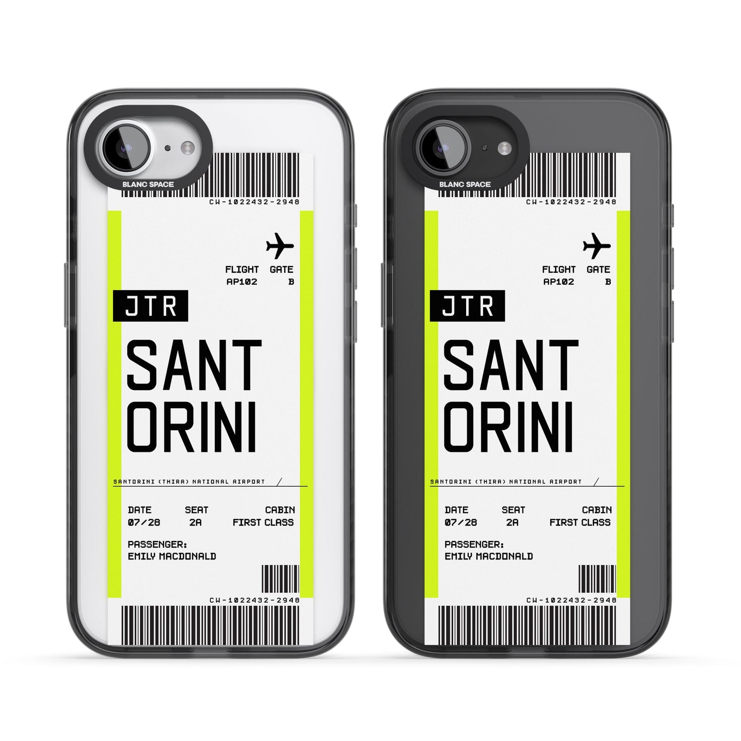 Personalisierte Bordkarte für Santorini