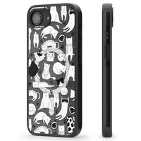 Cartoon Cat Collage Black & White