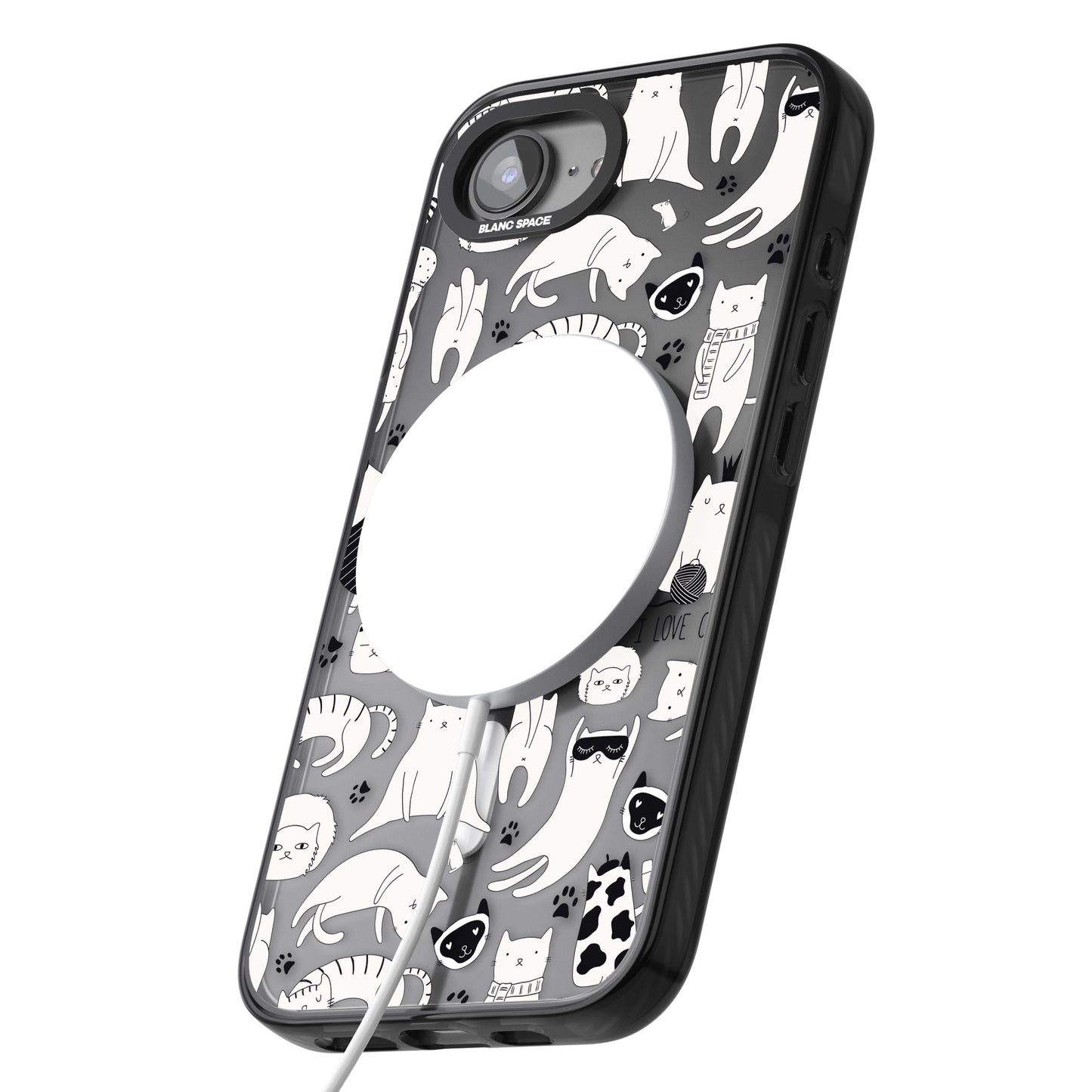 Cartoon Cat Collage Black & White