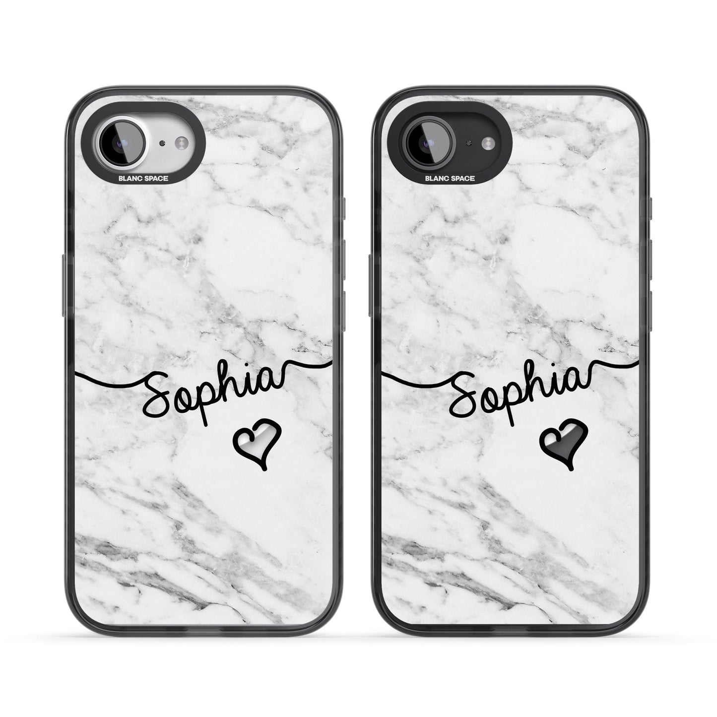 Personalised White Marble Heart