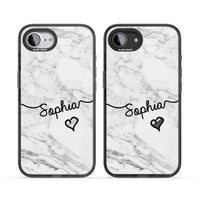 Personalised White Marble Heart