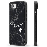 Personalised Black Marble Heart