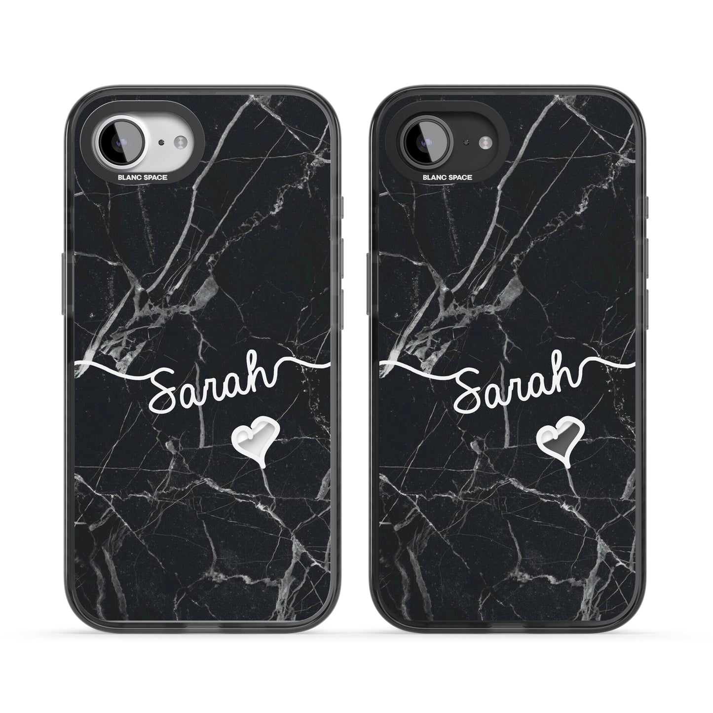 Personalised Black Marble Heart