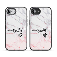 Personalised Pink Fade Marble Heart