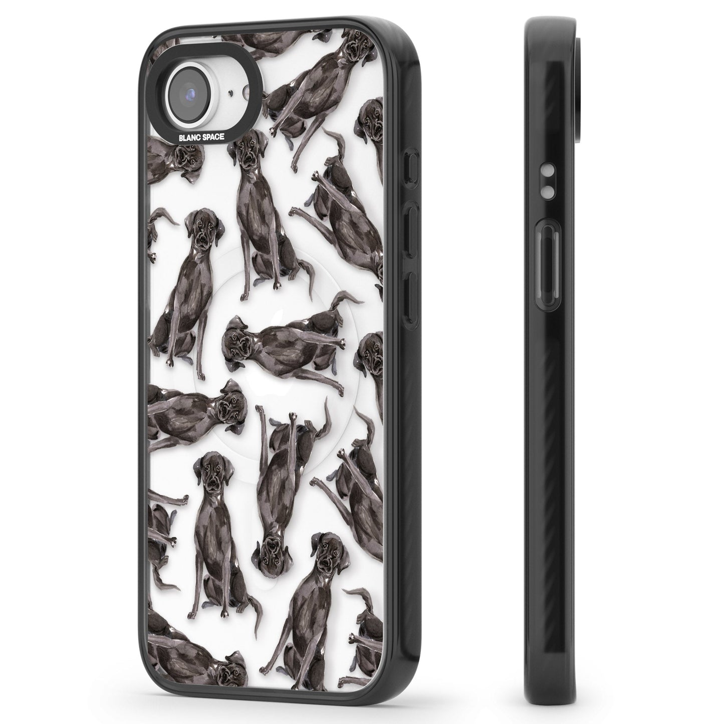 Black Labrador Watercolor Pattern