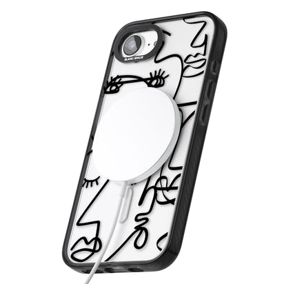 Abstract Line Art Black Clear