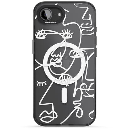 Abstract Line Art White Clear