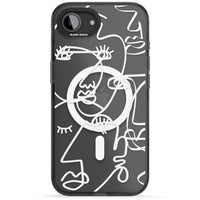 Abstract Line Art White Clear