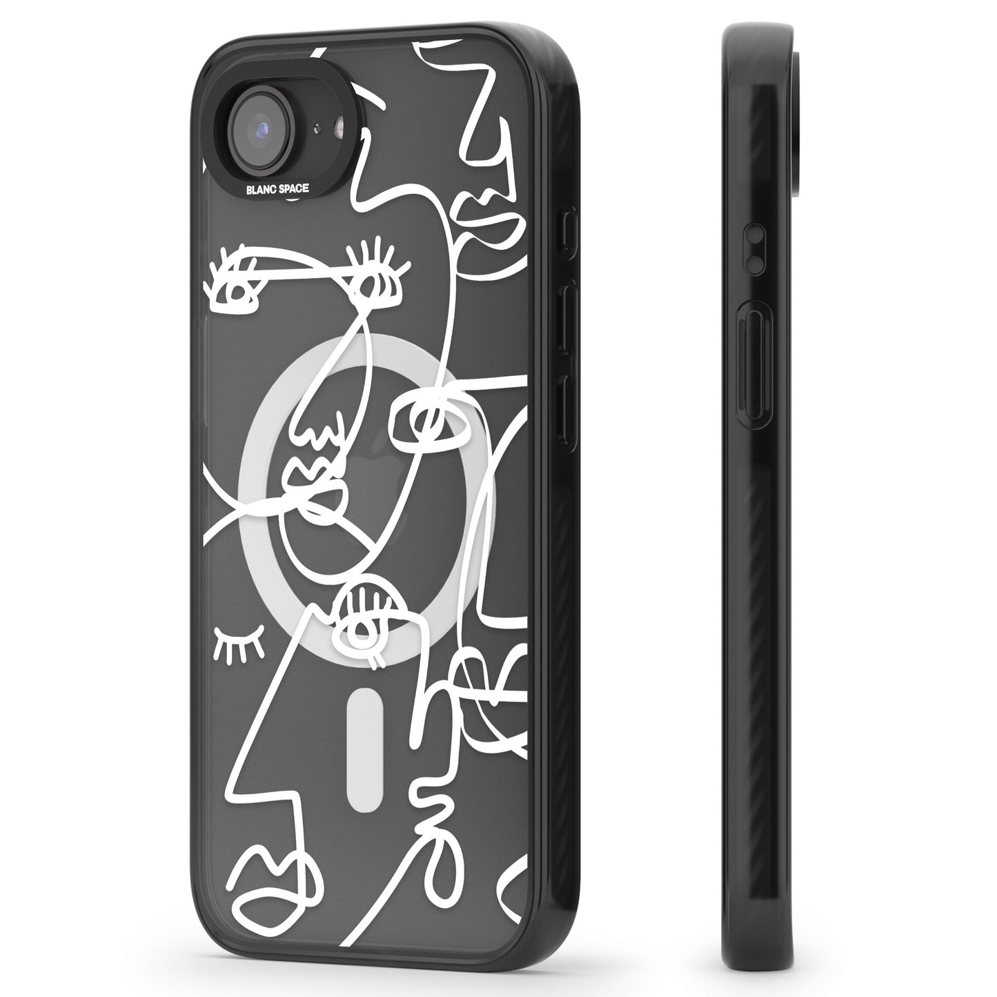 Abstract Line Art White Clear