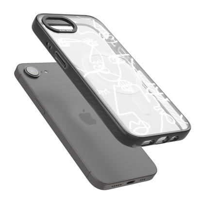 Abstract Line Art White Clear