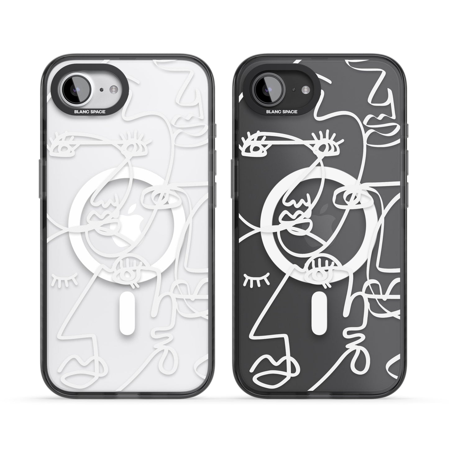 Abstract Line Art White Clear