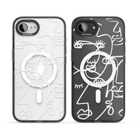 Abstract Line Art White Clear