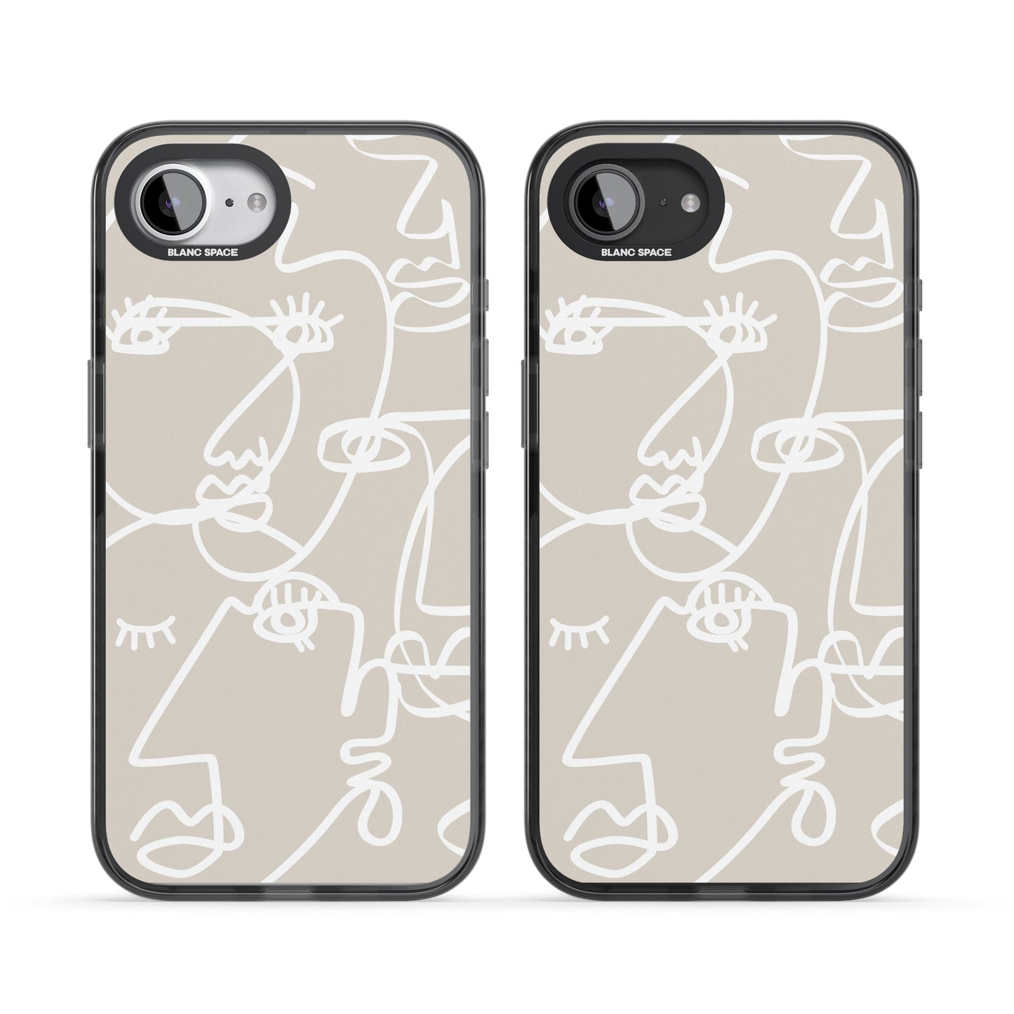 Abstract Line Art White Beige