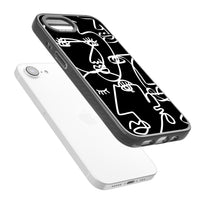 Art abstrait au trait blanc et noir