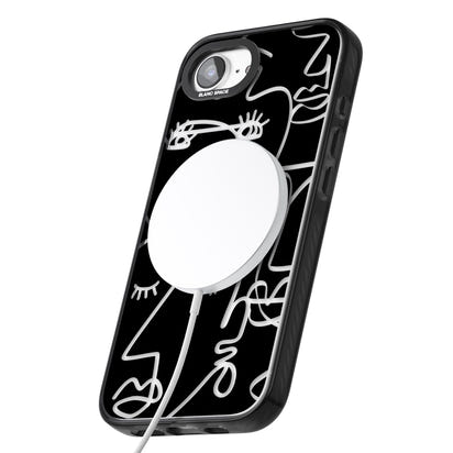 Abstract Line Art Clear Black