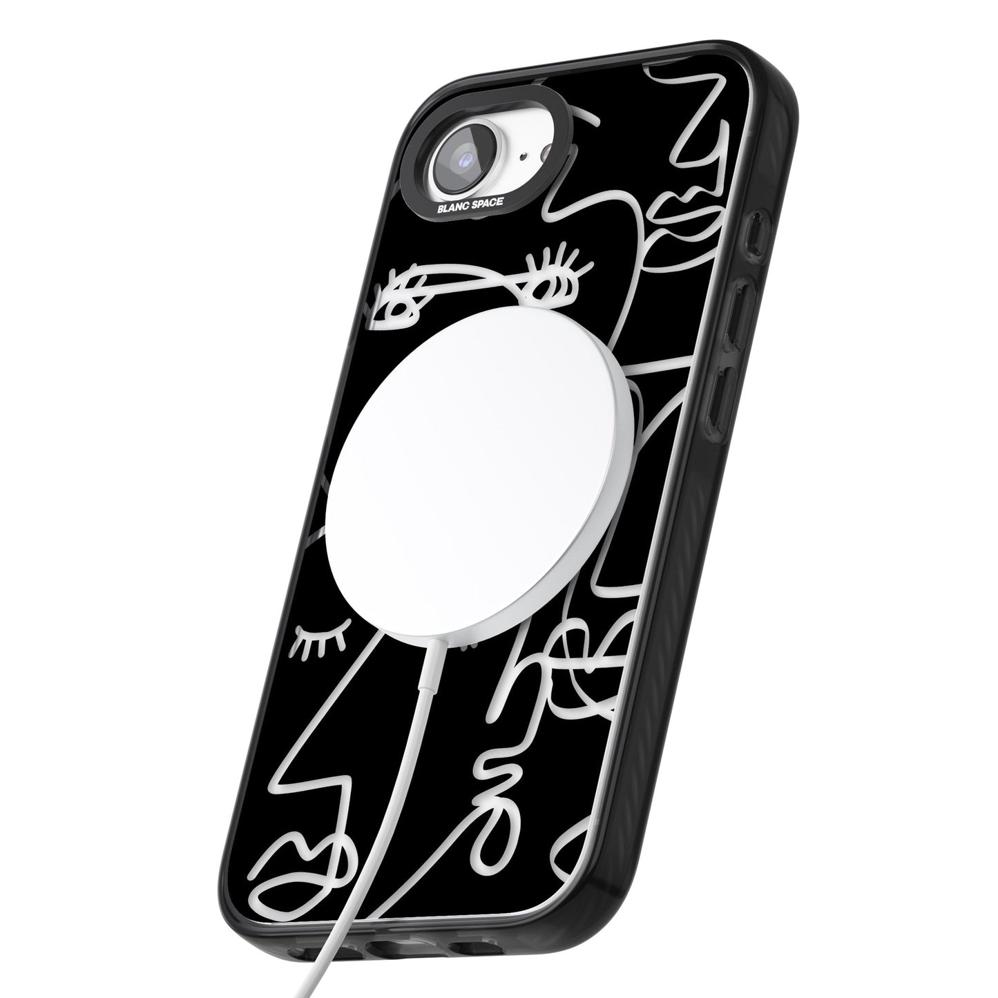 Abstract Line Art Clear Black