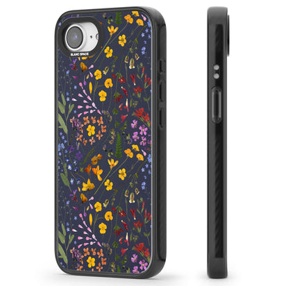 Grappe de feuilles de fleurs sauvages bleu marine