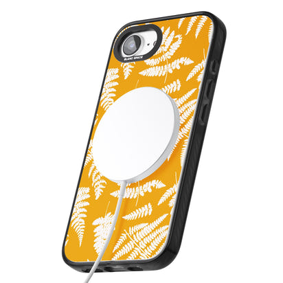 Motif fougère sur fond jaune