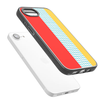 Grille abstraite rouge, bleue, jaune