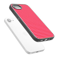 Pied-de-poule rose fluo et rouge