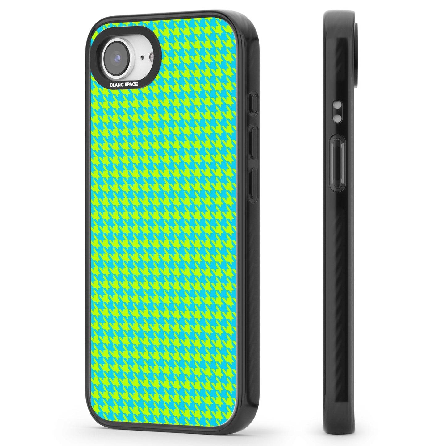 Neon Lime & Turquoise Houndstooth