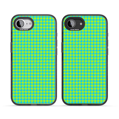 Neon Lime & Turquoise Houndstooth