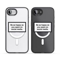 Heureux sur les réseaux sociaux