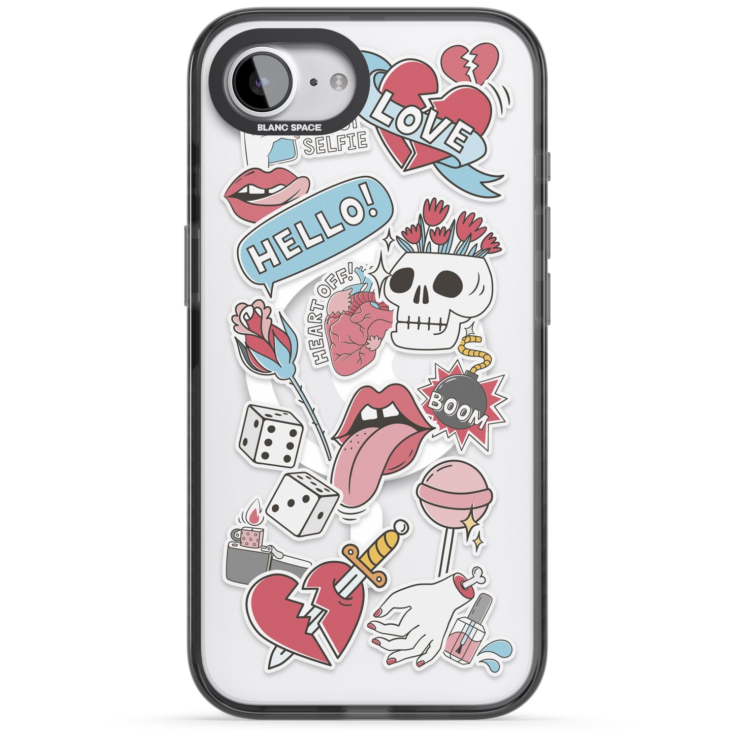 Autocollants Crâne et Fleurs