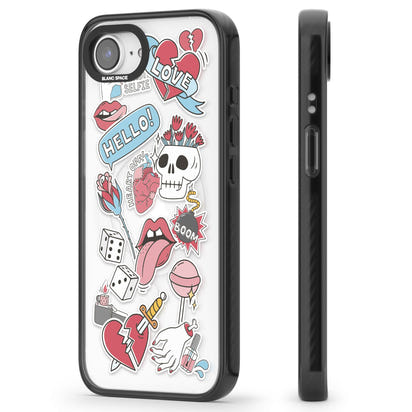 Autocollants Crâne et Fleurs