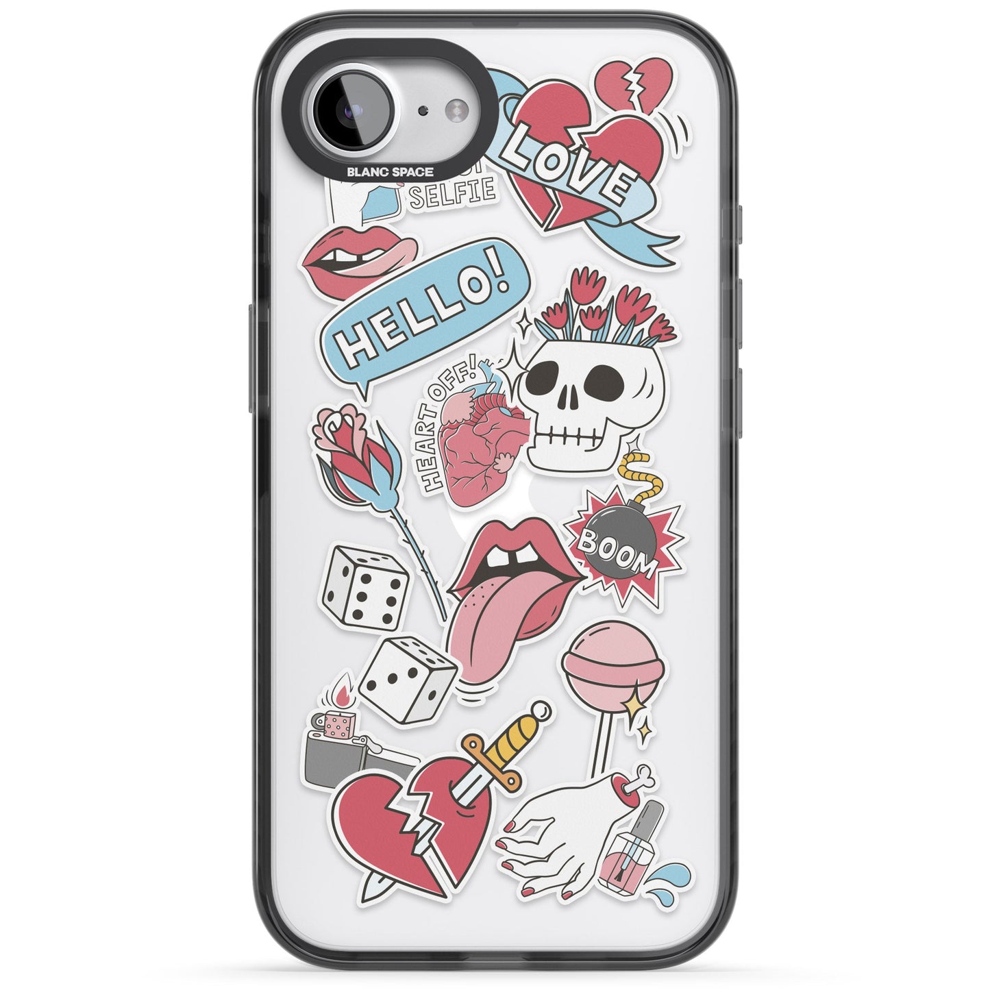 Autocollants Crâne et Fleurs