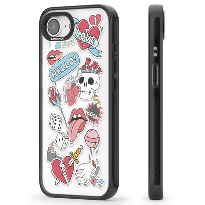 Autocollants Crâne et Fleurs