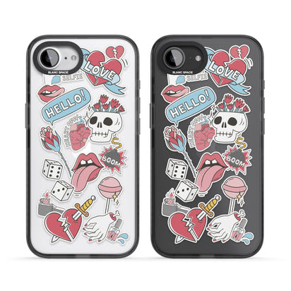 Autocollants Crâne et Fleurs