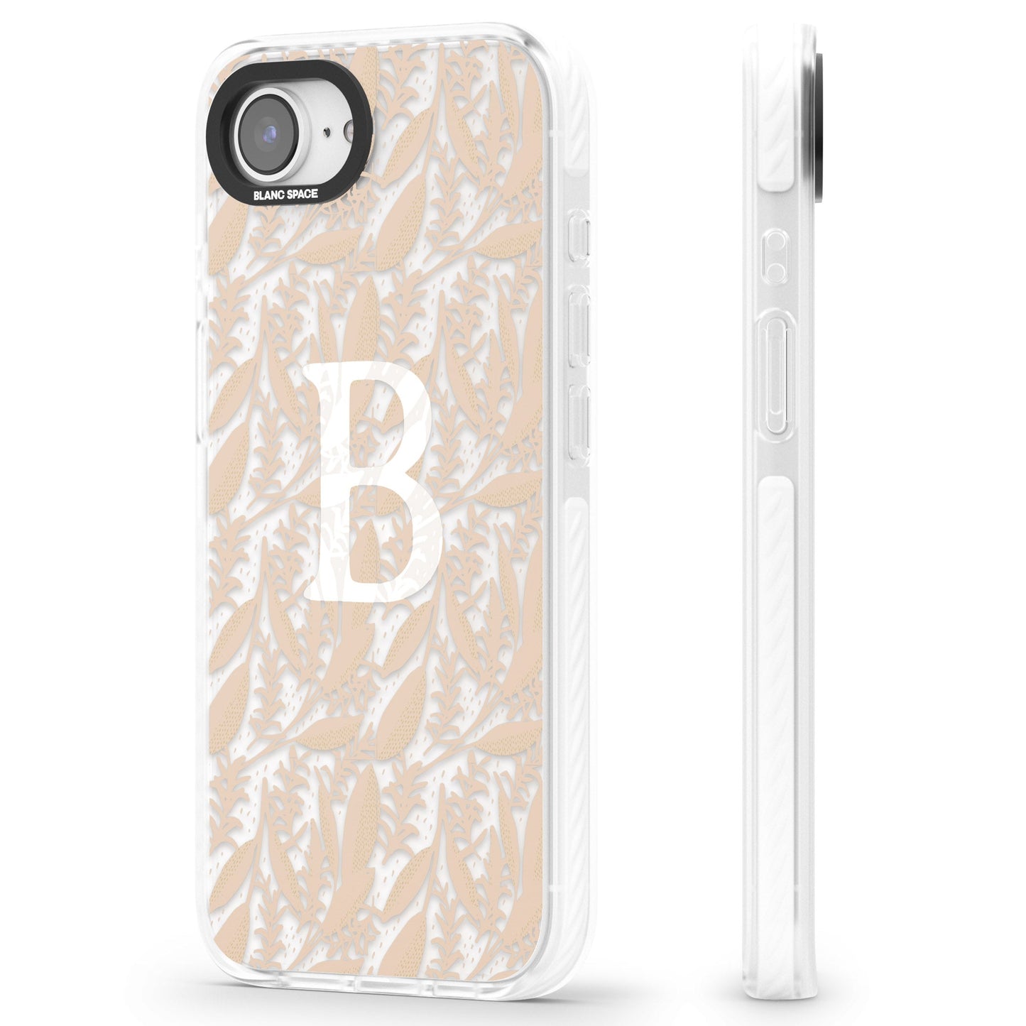 Monogramme personnalisé, motif floral abstrait subtil.