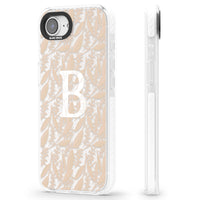 Monogramme personnalisé, motif floral abstrait subtil.