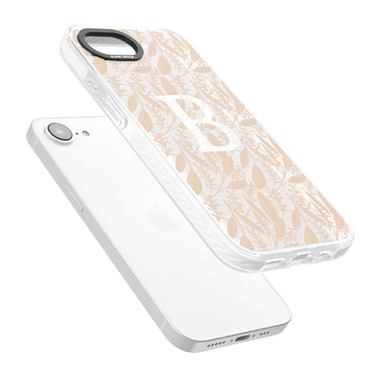 Monogramme personnalisé, motif floral abstrait subtil.