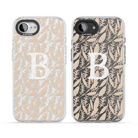 Monogramme personnalisé, motif floral abstrait subtil.