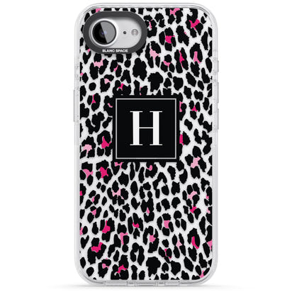 Personalised Clear Pink Leopard Monogram