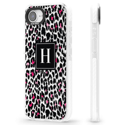 Personalised Clear Pink Leopard Monogram
