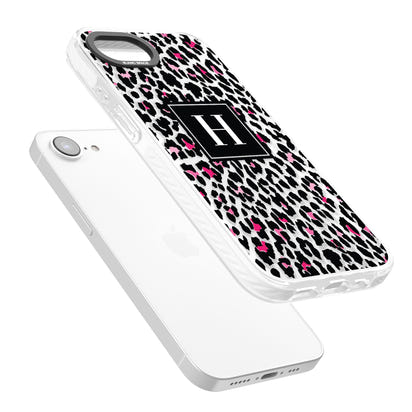 Personalised Clear Pink Leopard Monogram