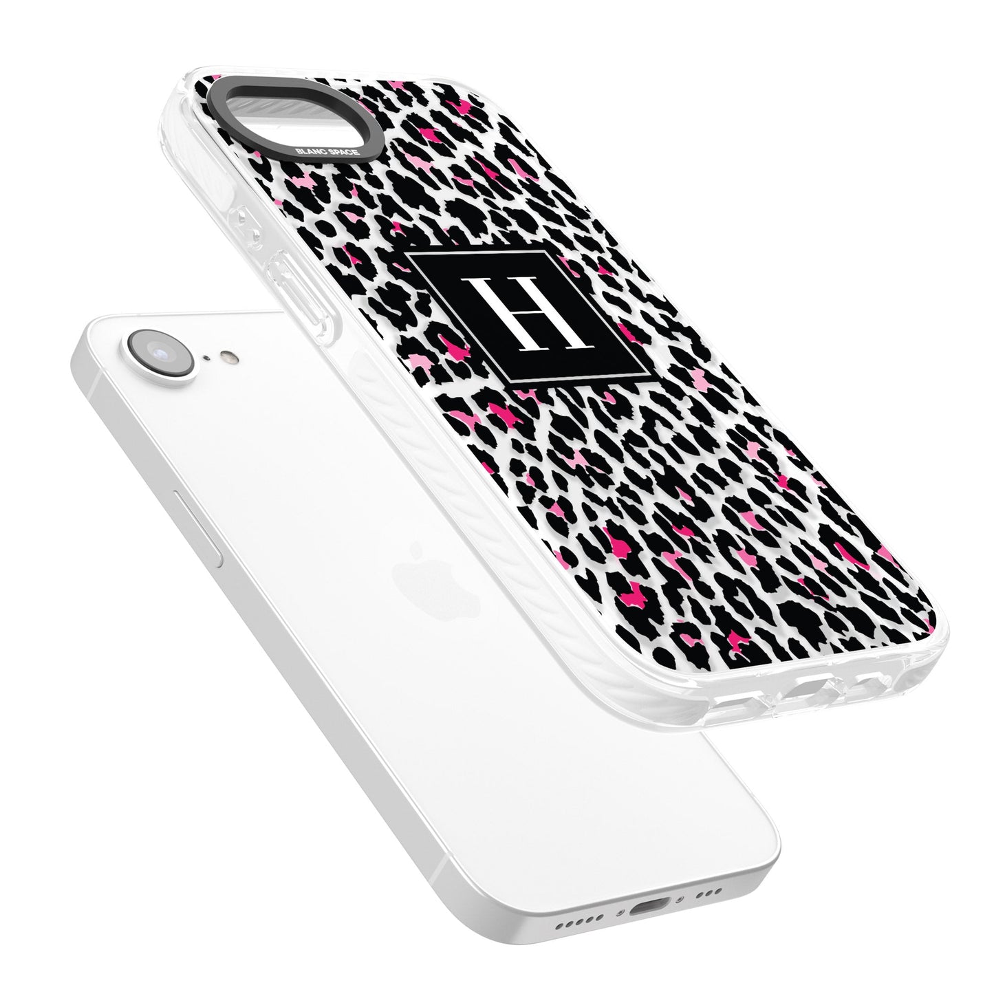 Personalised Clear Pink Leopard Monogram