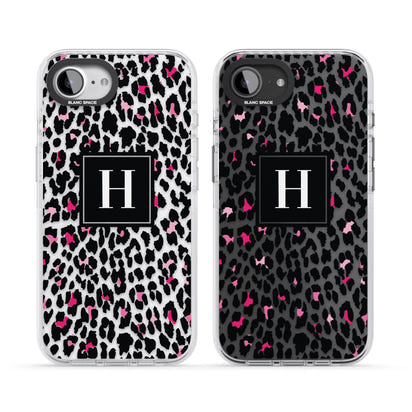 Personalised Clear Pink Leopard Monogram