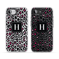 Personalised Clear Pink Leopard Monogram