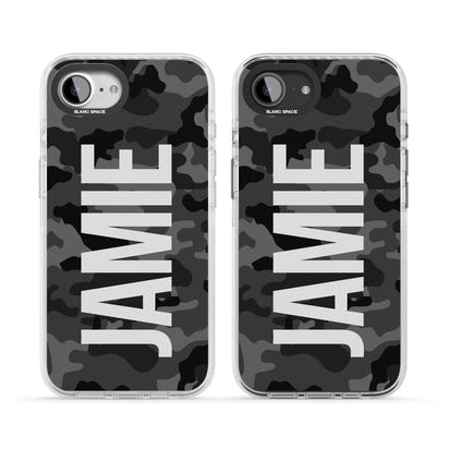 Personalised Black Camo Name Vertical