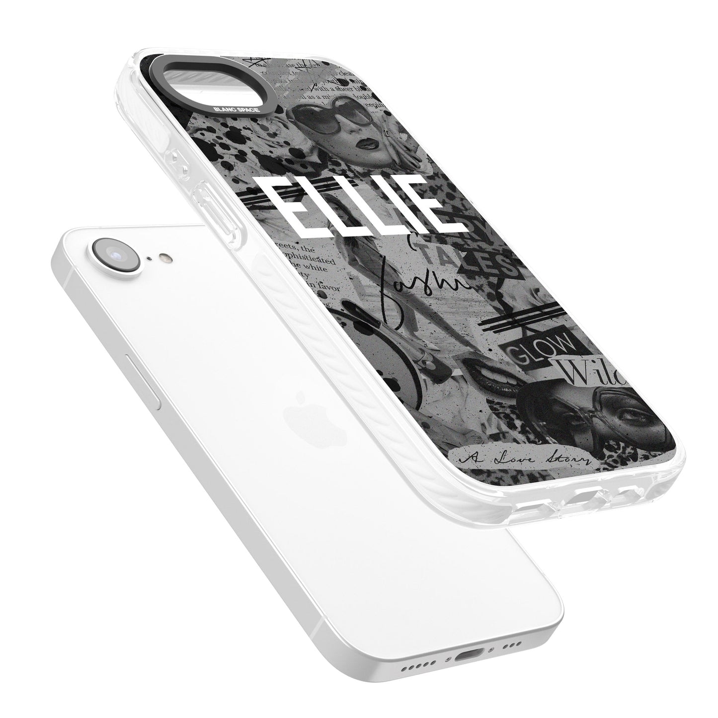 Personalisierte Vintage-Collage in Graustufen