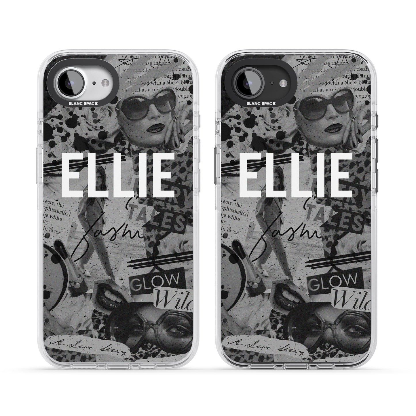 Personalisierte Vintage-Collage in Graustufen