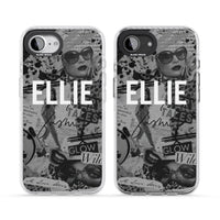 Personalisierte Vintage-Collage in Graustufen